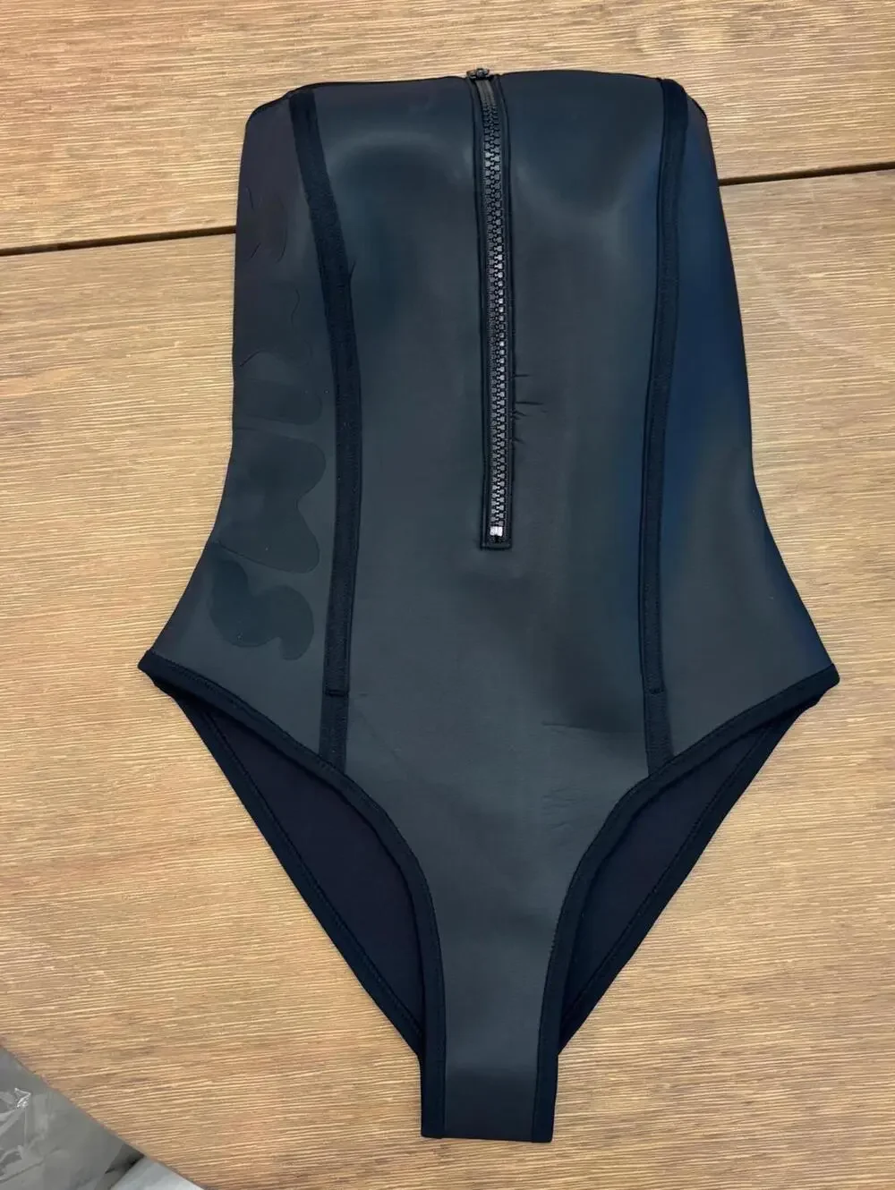 Skims Rubberized Suba Swim in Onyx